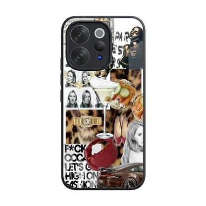 Old Money Mood back phone cover | glass case for vivo v70 elite