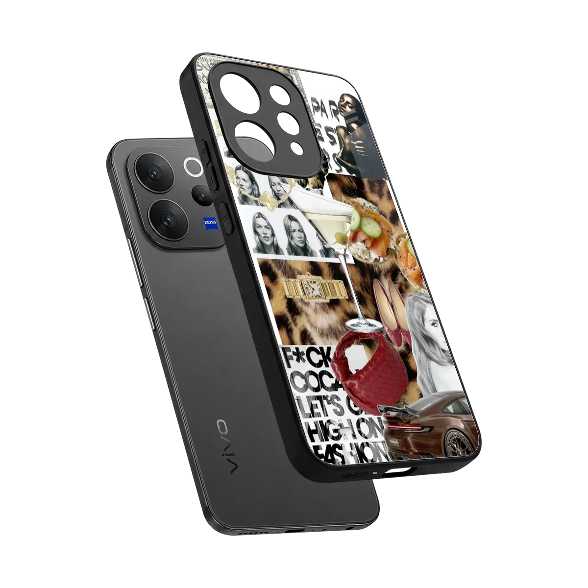 Old Money Mood sleek vivo v70 cover with tempered glass back and TPU edges