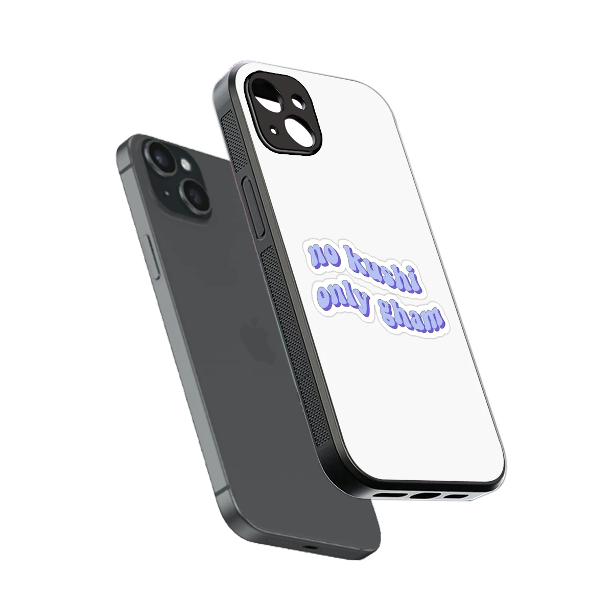 Only Gham sleek iphone 14 plus cover with tempered glass back and TPU edges