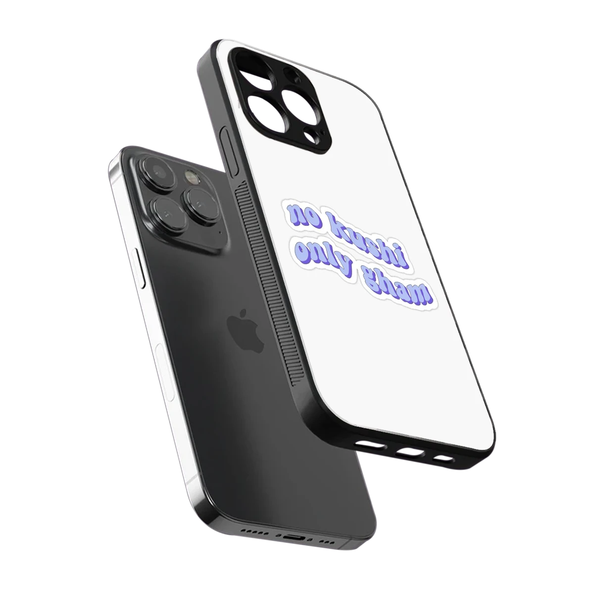 Only Gham sleek iphone 15 pro max cover with tempered glass back and TPU edges