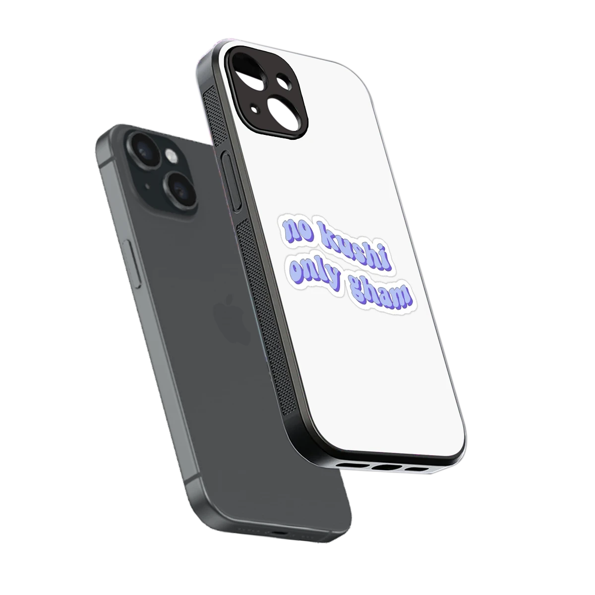 Only Gham sleek iphone 15 cover with tempered glass back and TPU edges