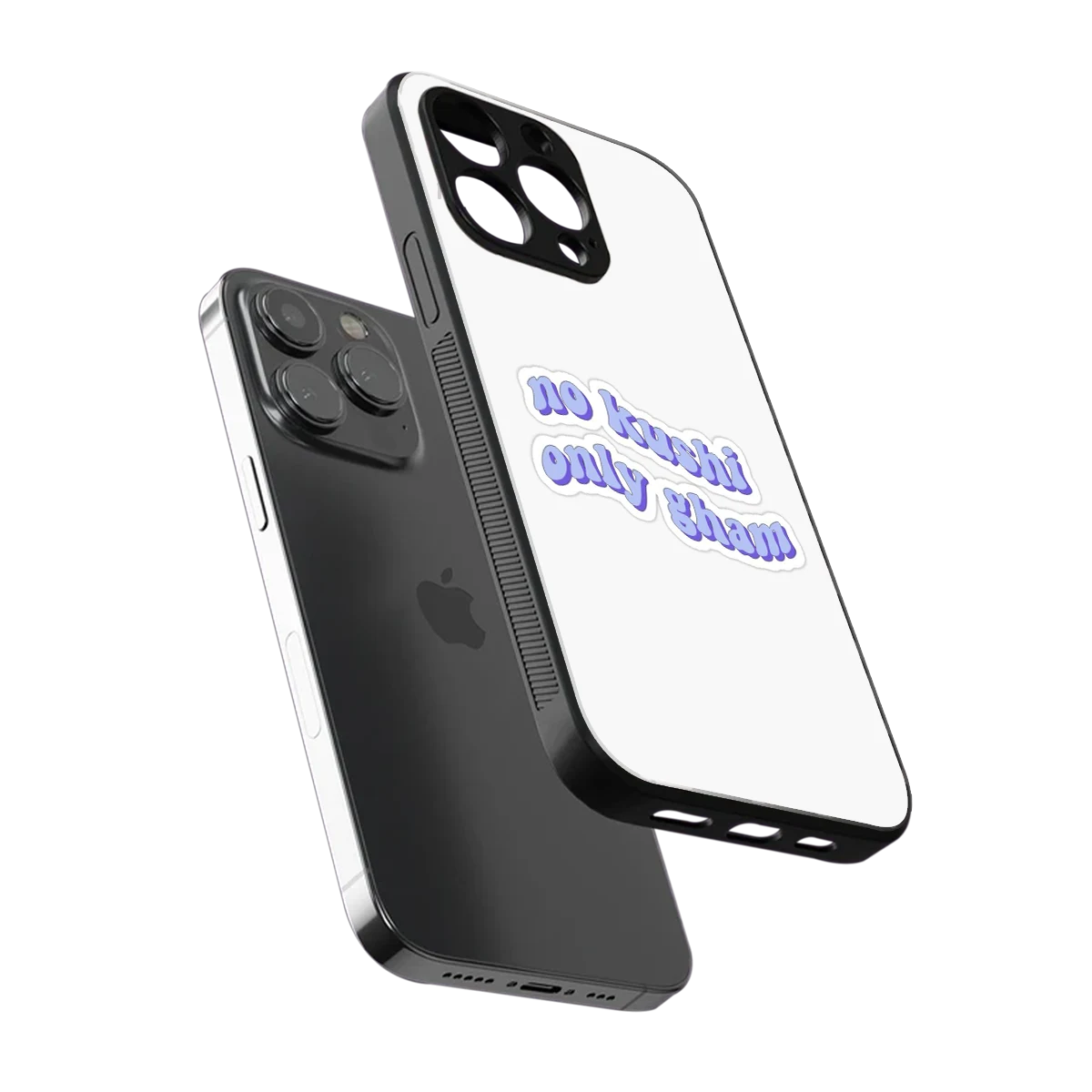 Only Gham sleek iphone 16 pro max cover with tempered glass back and TPU edges