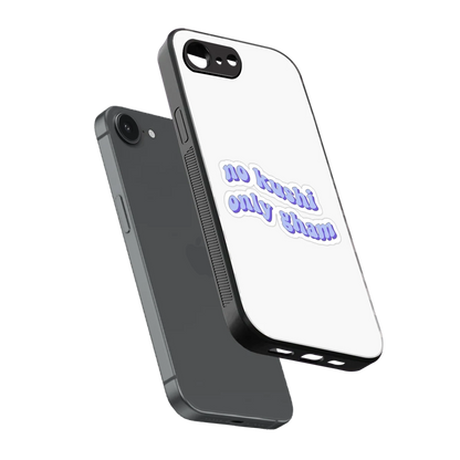 Only Gham sleek iphone 16e cover with tempered glass back and TPU edges