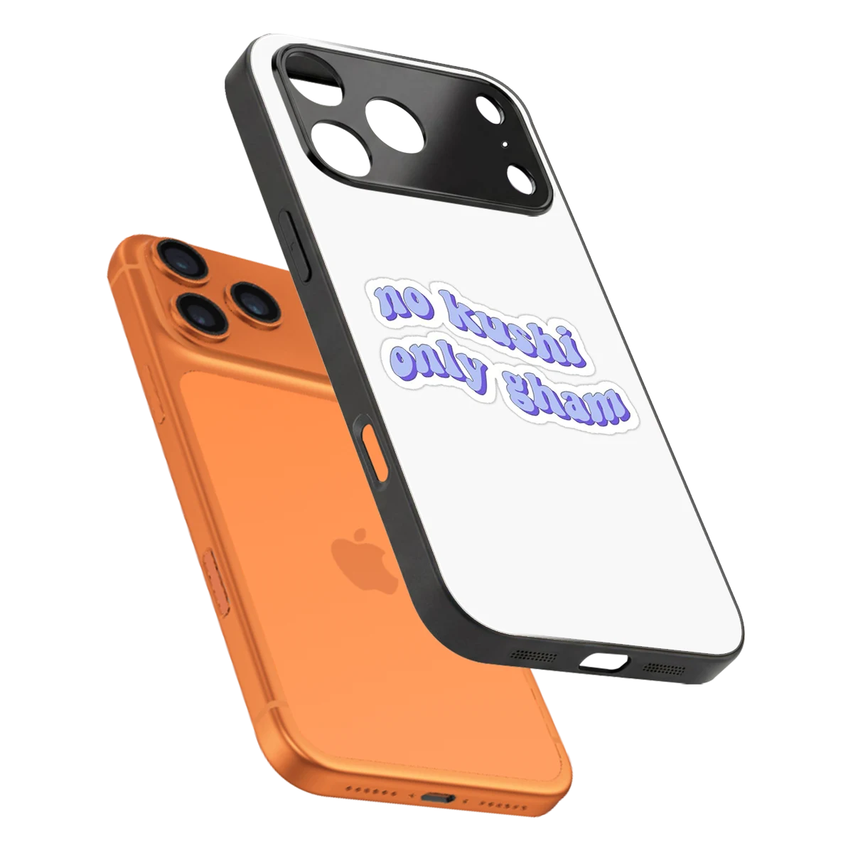Only Gham sleek iphone 17 pro cover with tempered glass back and TPU edges