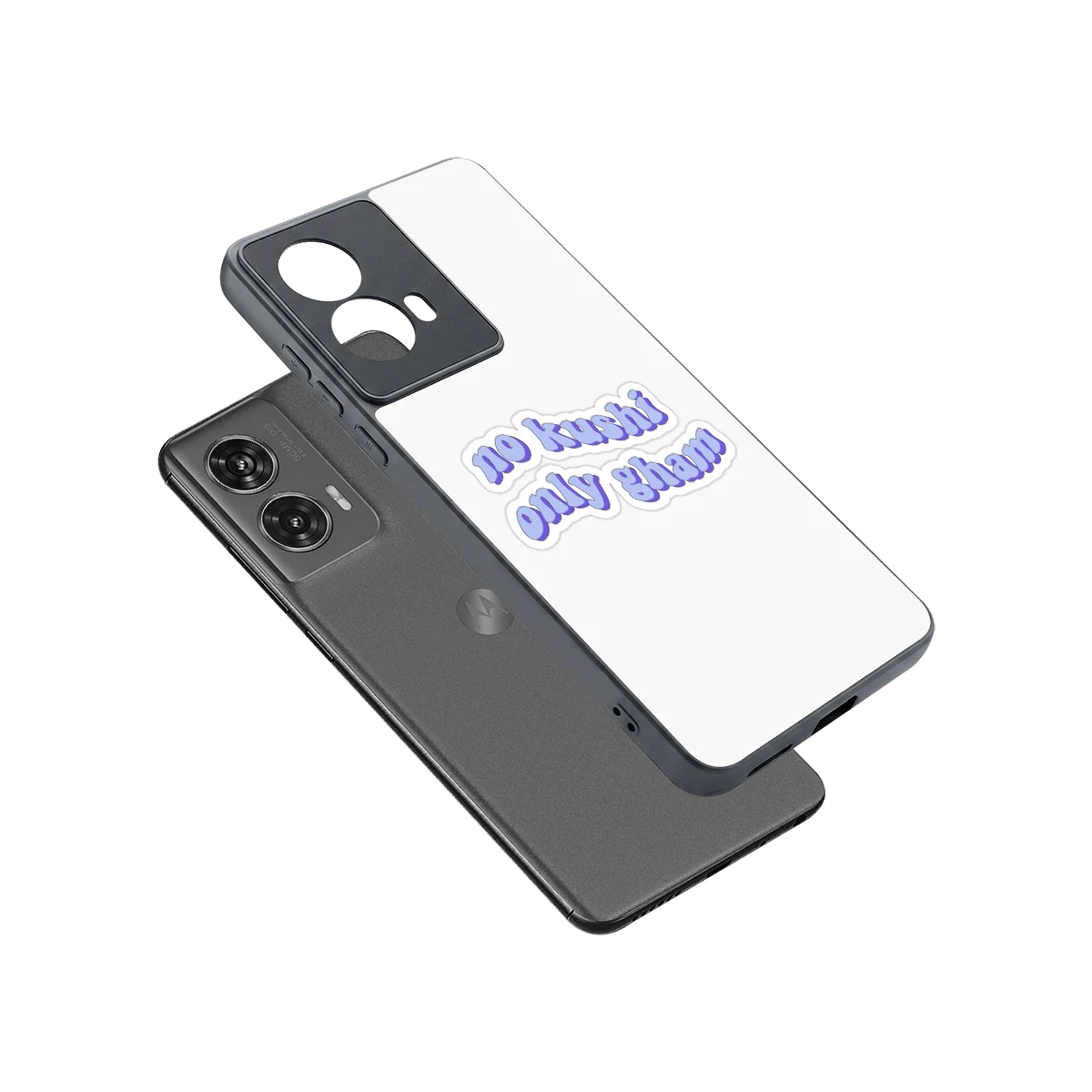 Only Gham sleek motorola edge 50 fusion cover with tempered glass back and TPU edges