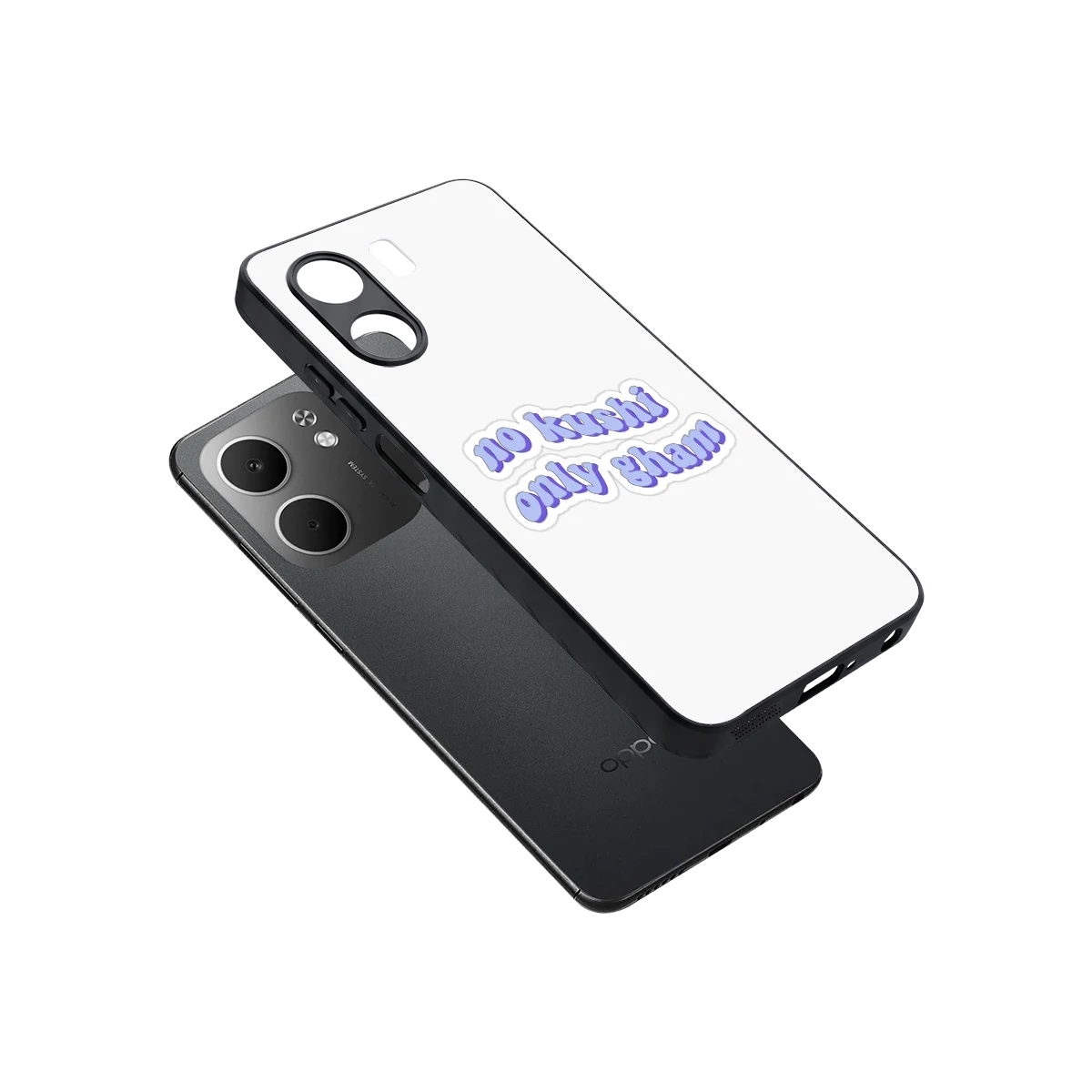 Only Gham sleek oppo a5x 5g cover with tempered glass back and TPU edges