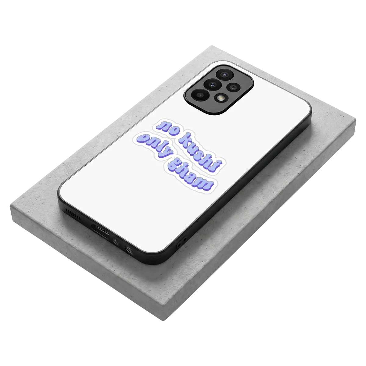 Only Gham stylish phone case for samsung galaxy a23 | glossy glass and slim fit