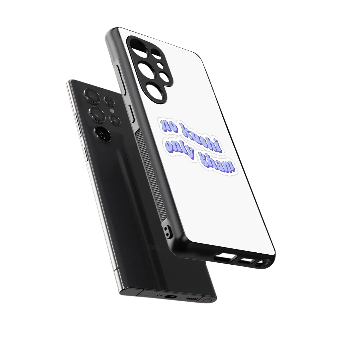 Only Gham sleek samsung galaxy s25 ultra cover with tempered glass back and TPU edges