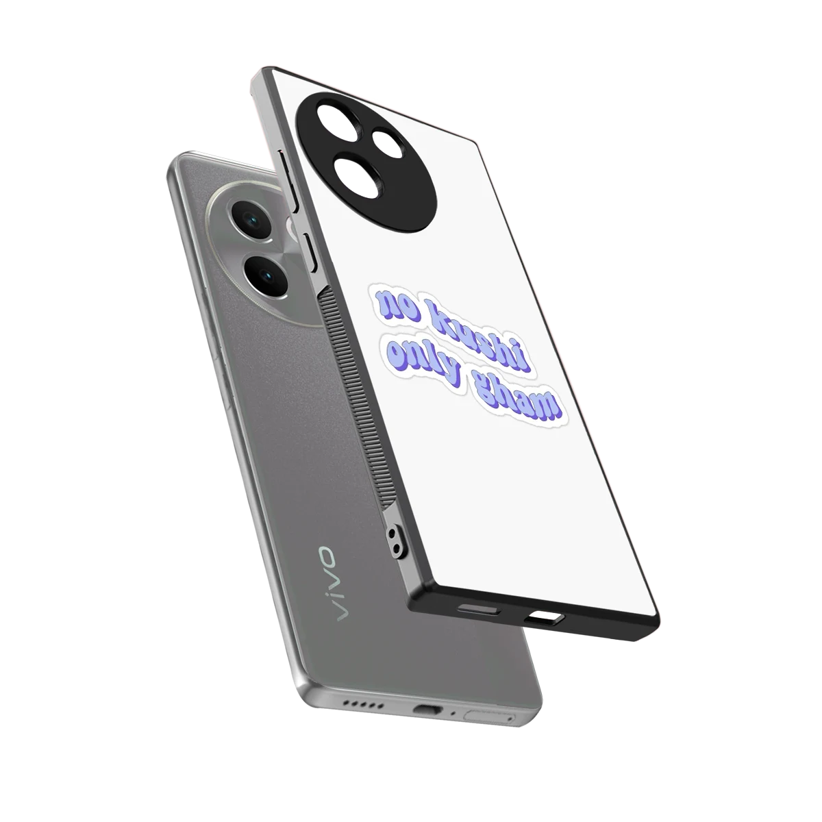 Only Gham sleek vivo v30e cover with tempered glass back and TPU edges