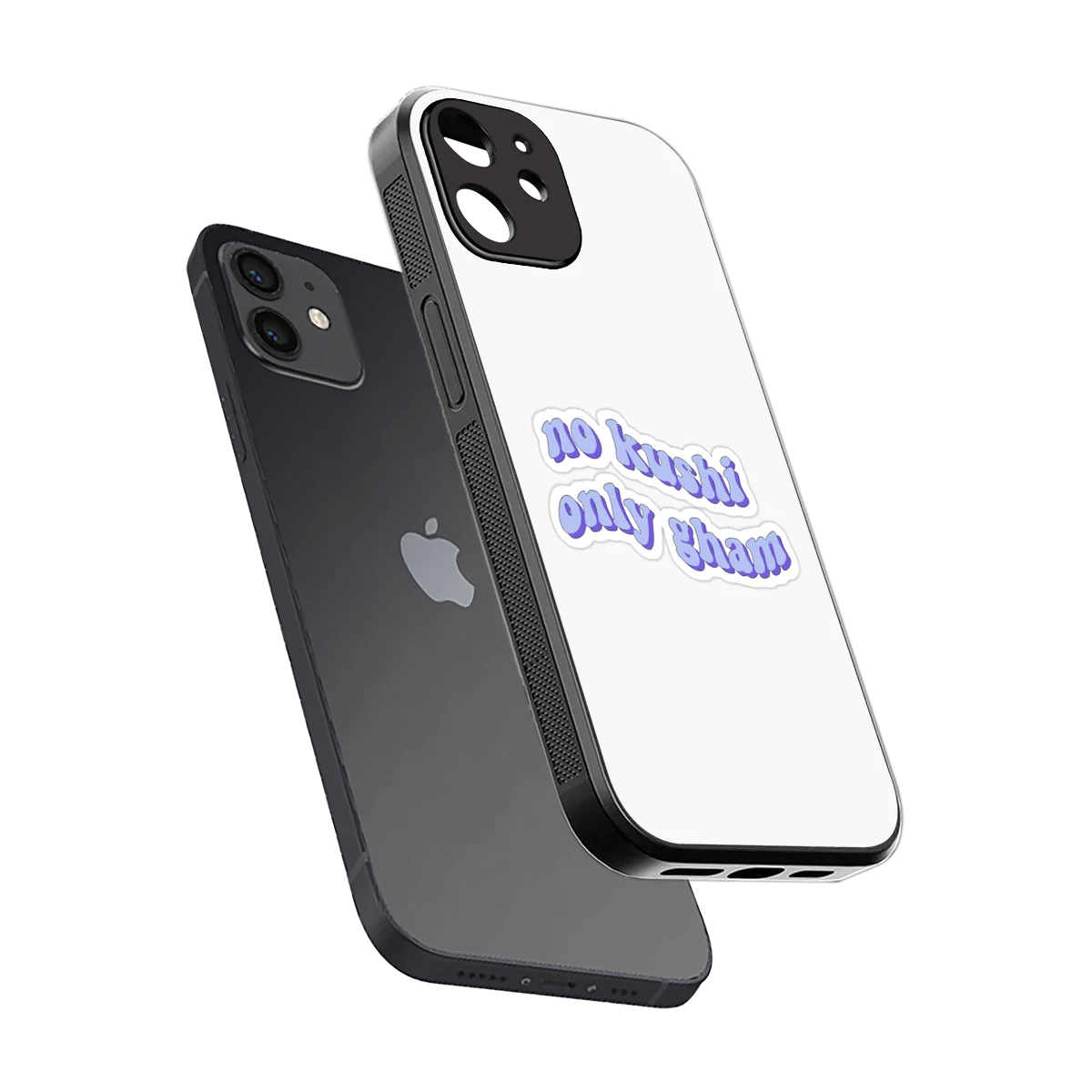 Only Gham sleek iphone 12 cover with tempered glass back and TPU edges