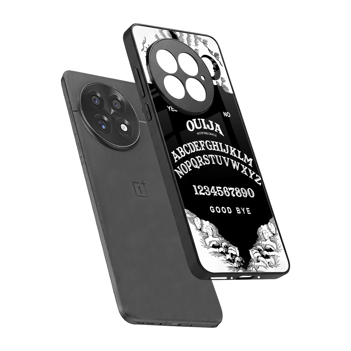 Ouija sleek oneplus 13 cover with tempered glass back and TPU edges