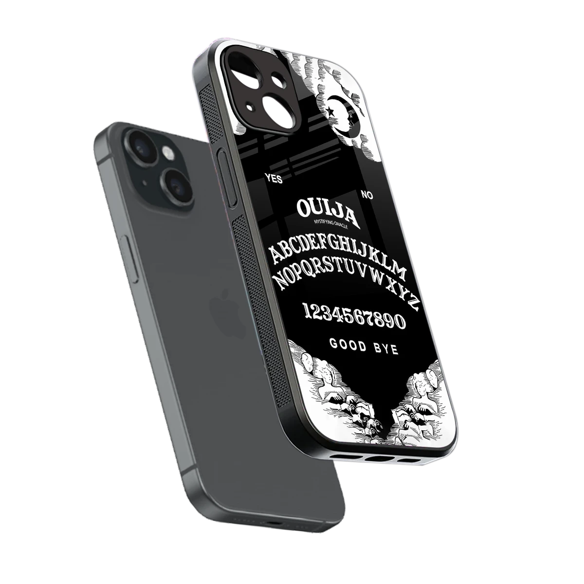 Ouija sleek iphone 13 cover with tempered glass back and TPU edges