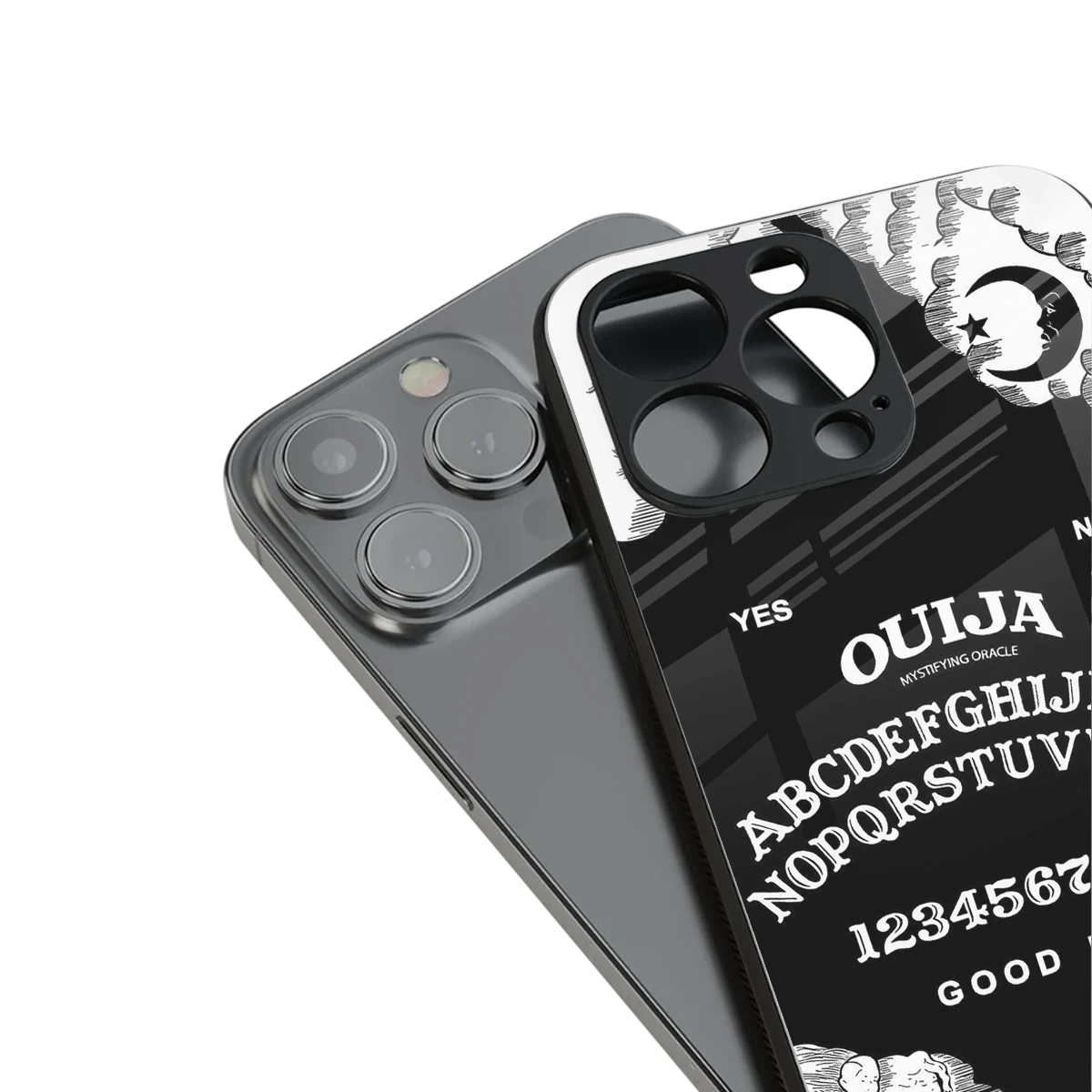 Ouija stylish phone case for iphone 15 pro max | glossy glass and slim fit