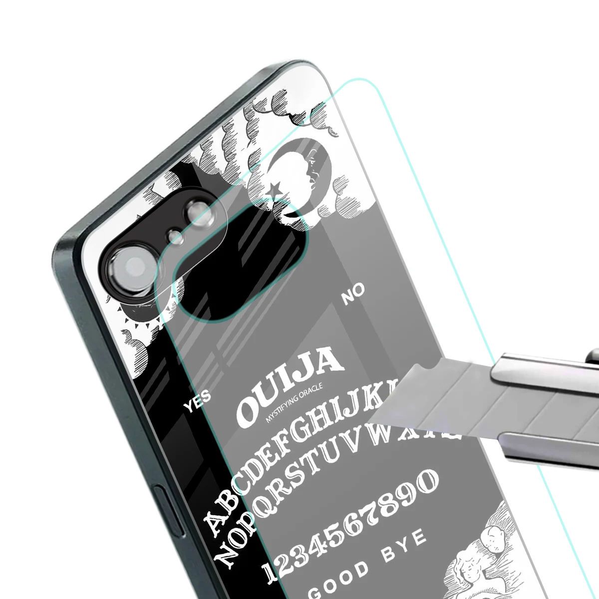 Ouija stylish phone case for iphone 16e | glossy glass and slim fit