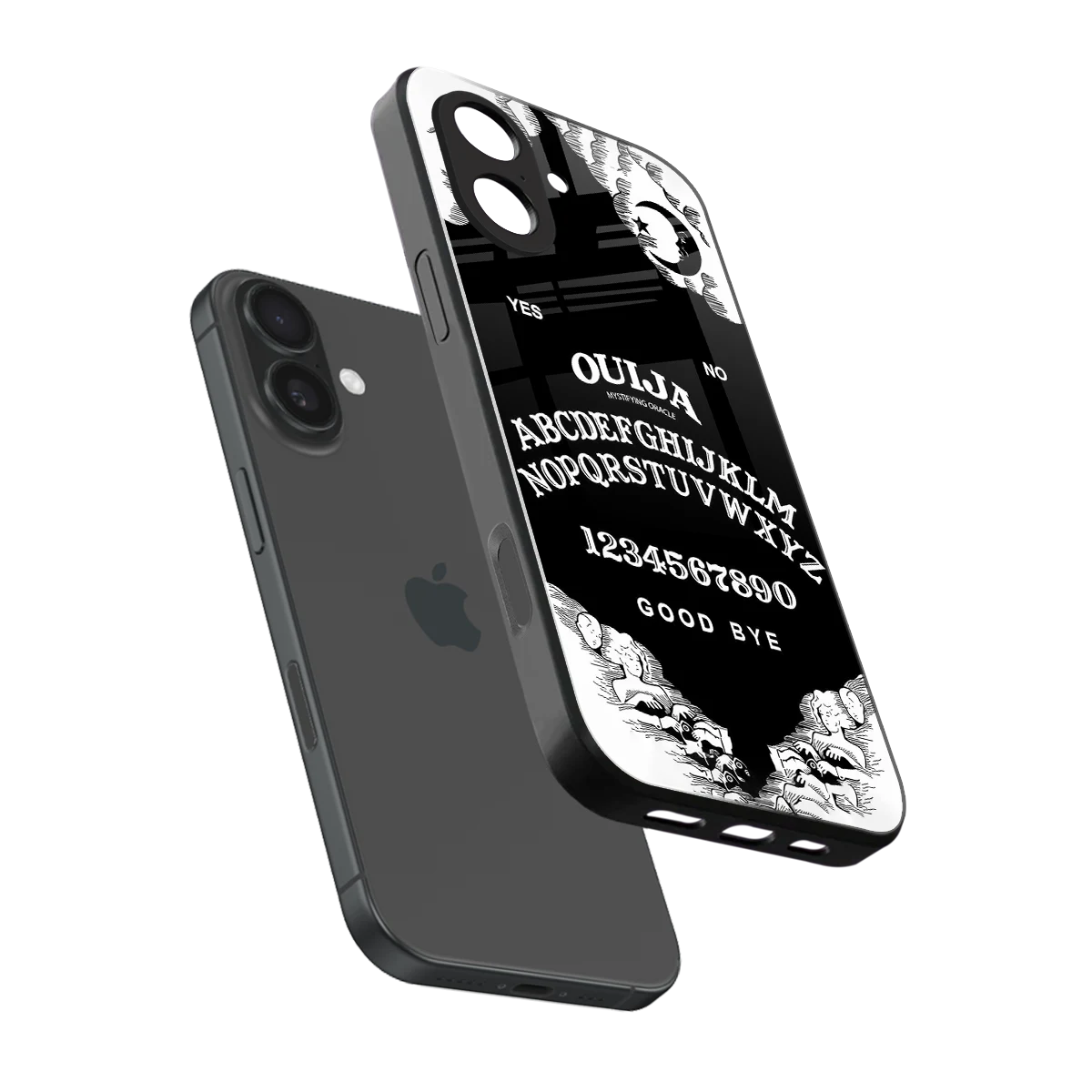 Ouija sleek iphone 17 cover with tempered glass back and TPU edges