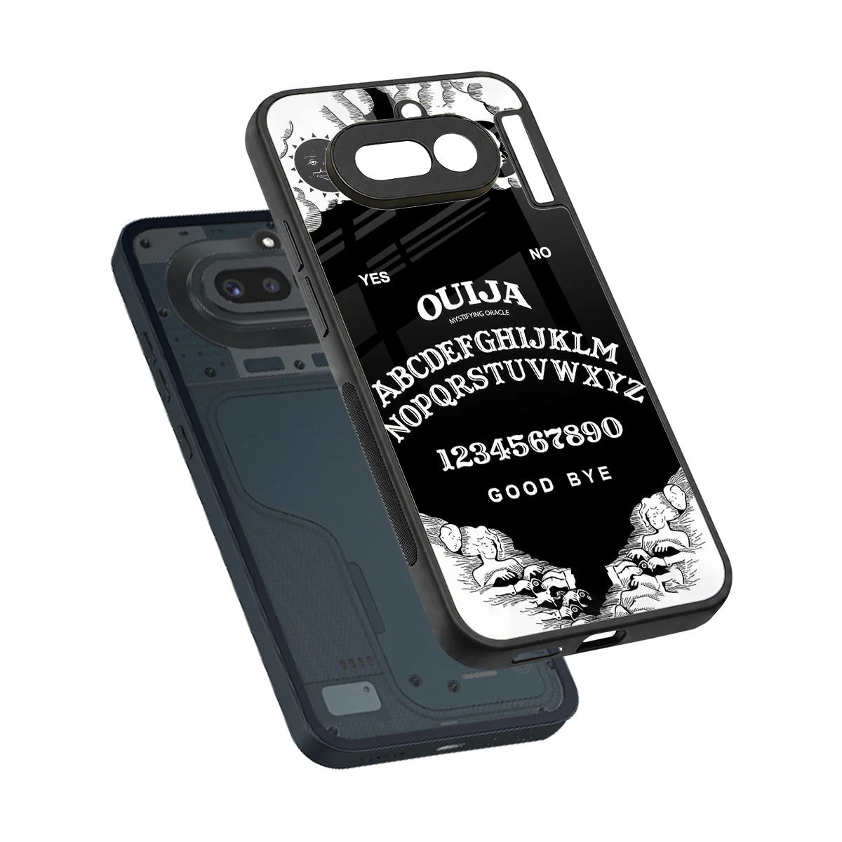 Ouija sleek nothing phone 4a cover with tempered glass back and TPU edges