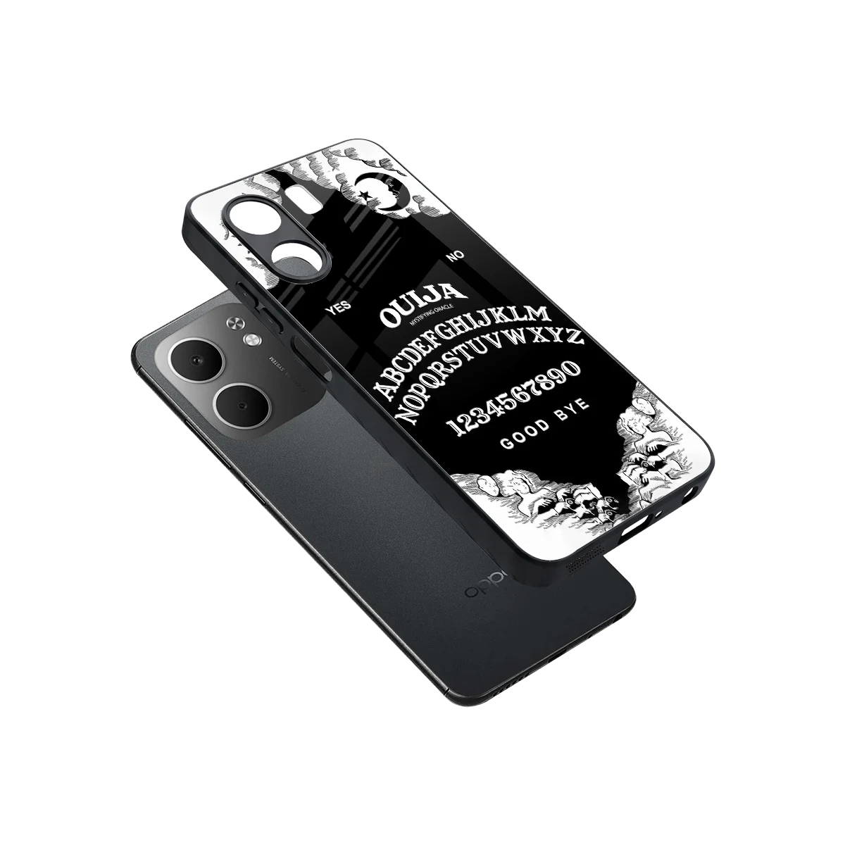 Ouija sleek oppo a5x 5g cover with tempered glass back and TPU edges