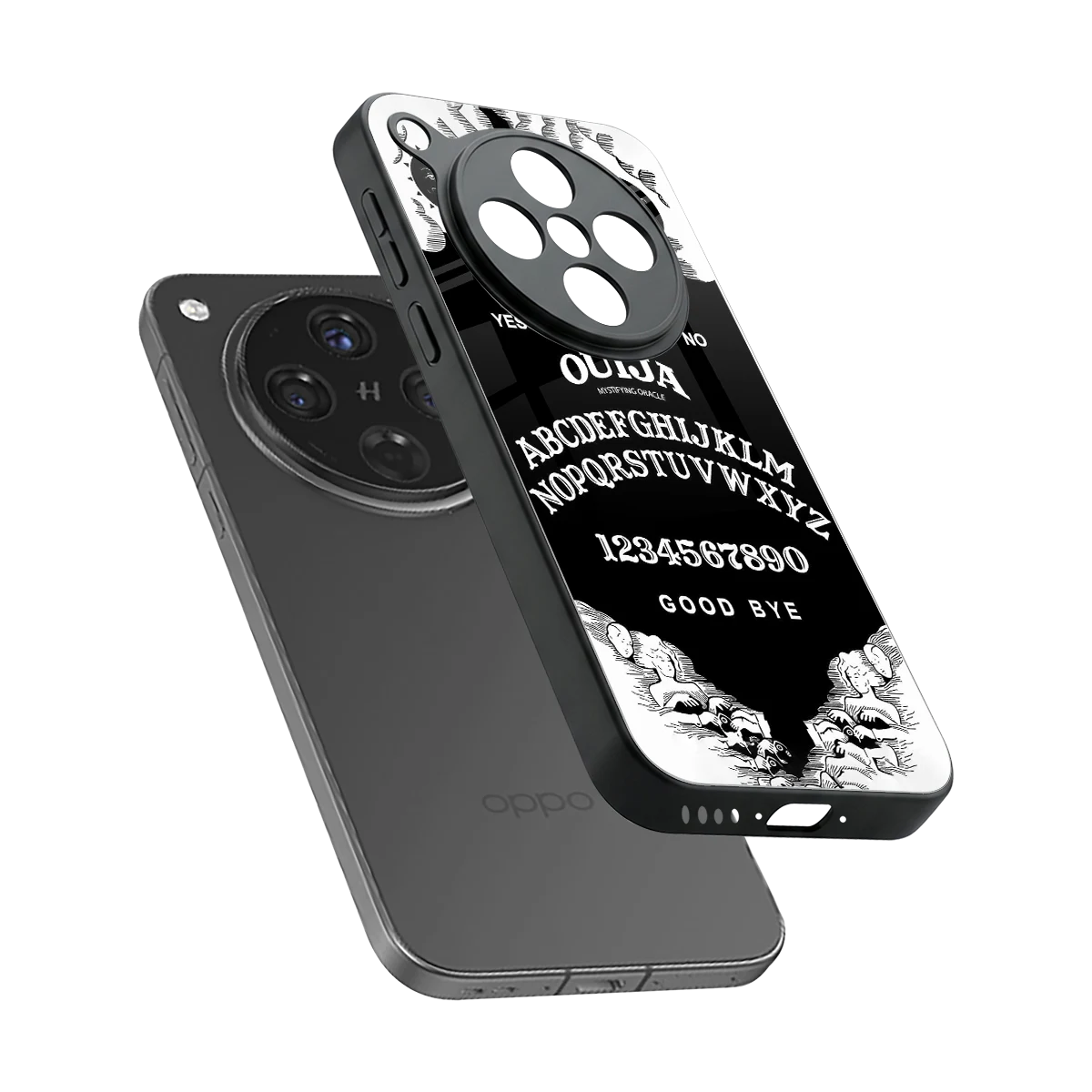 Ouija sleek oppo find x8 cover with tempered glass back and TPU edges