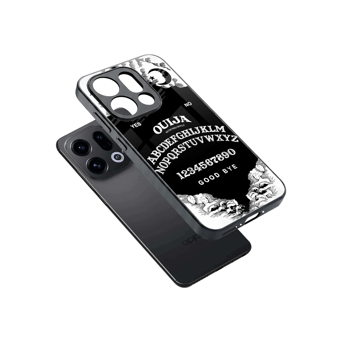 Ouija sleek oppo find x9 cover with tempered glass back and TPU edges