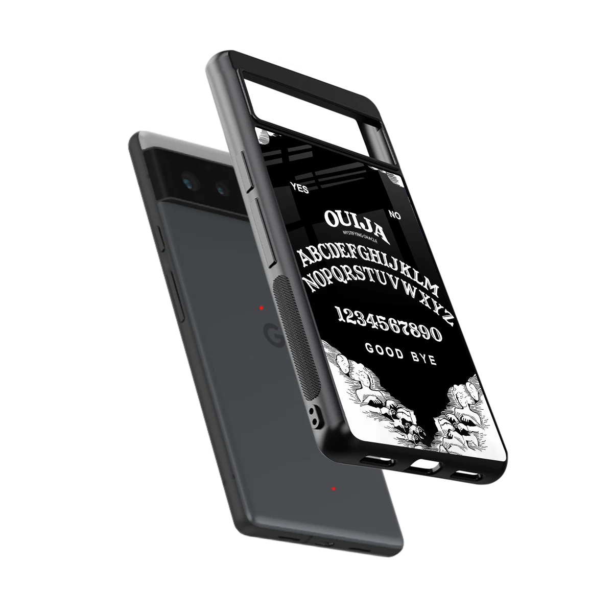 Ouija sleek google pixel 6a cover with tempered glass back and TPU edges