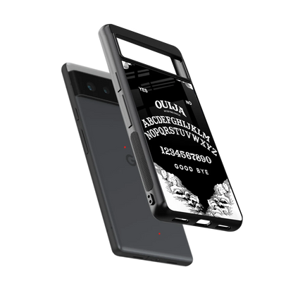 Ouija sleek google pixel 6a cover with tempered glass back and TPU edges