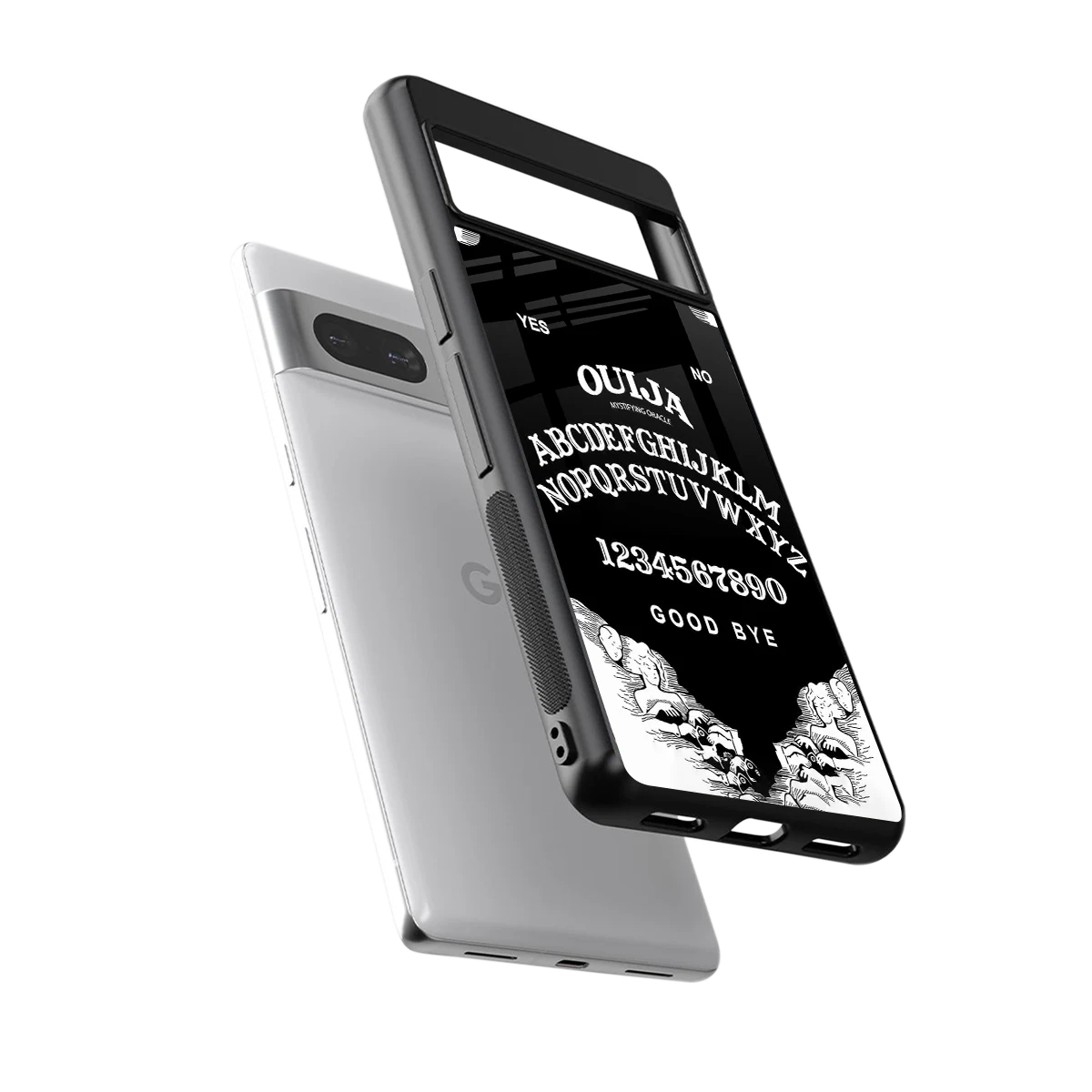 Ouija sleek google pixel 7 cover with tempered glass back and TPU edges