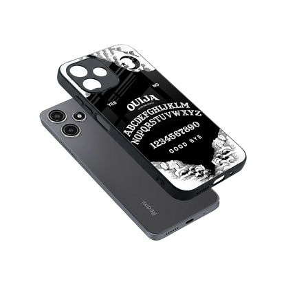 Ouija sleek redmi 12 5g cover with tempered glass back and TPU edges