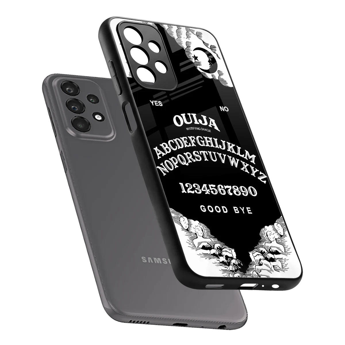 Ouija sleek samsung galaxy a23 cover with tempered glass back and TPU edges