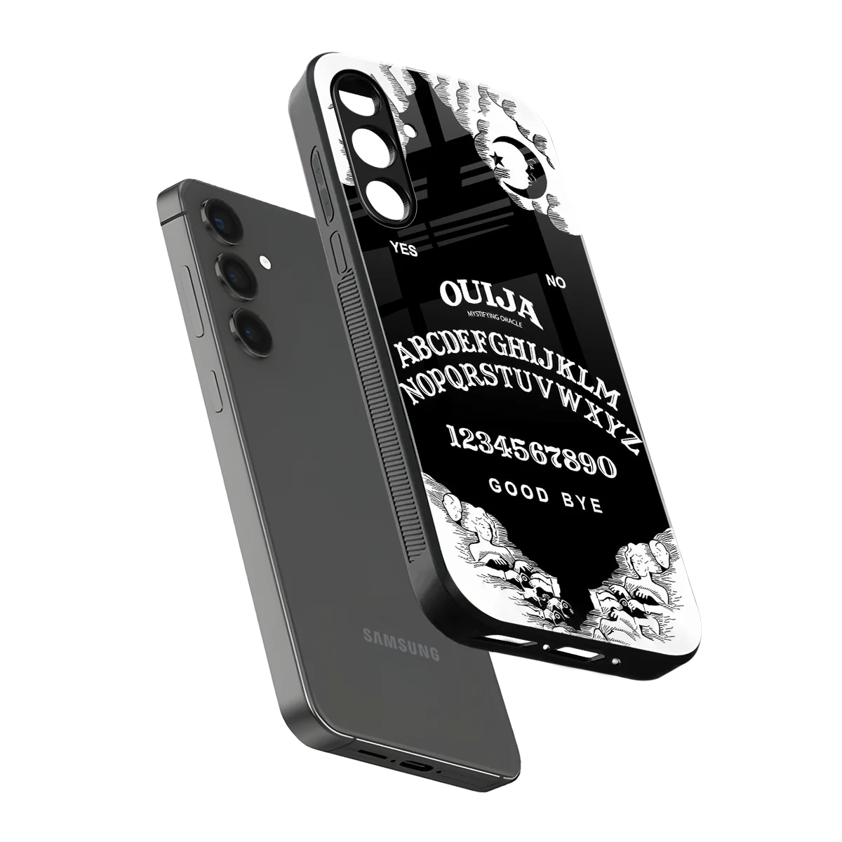 Ouija sleek samsung galaxy m35 5g cover with tempered glass back and TPU edges