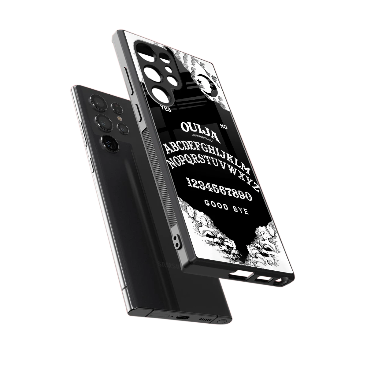 Ouija sleek samsung galaxy s23 ultra cover with tempered glass back and TPU edges