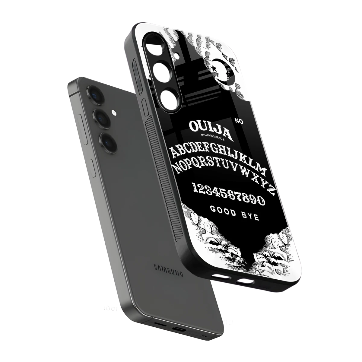 Ouija sleek samsung galaxy s25 cover with tempered glass back and TPU edges