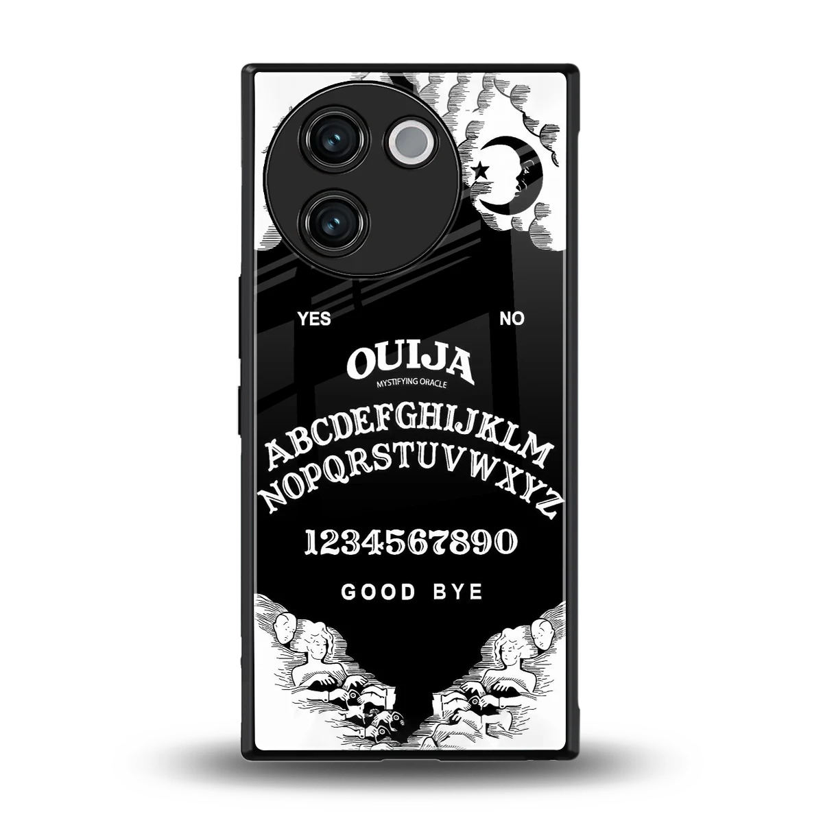 Ouija back phone cover | glass case for vivo v30e
