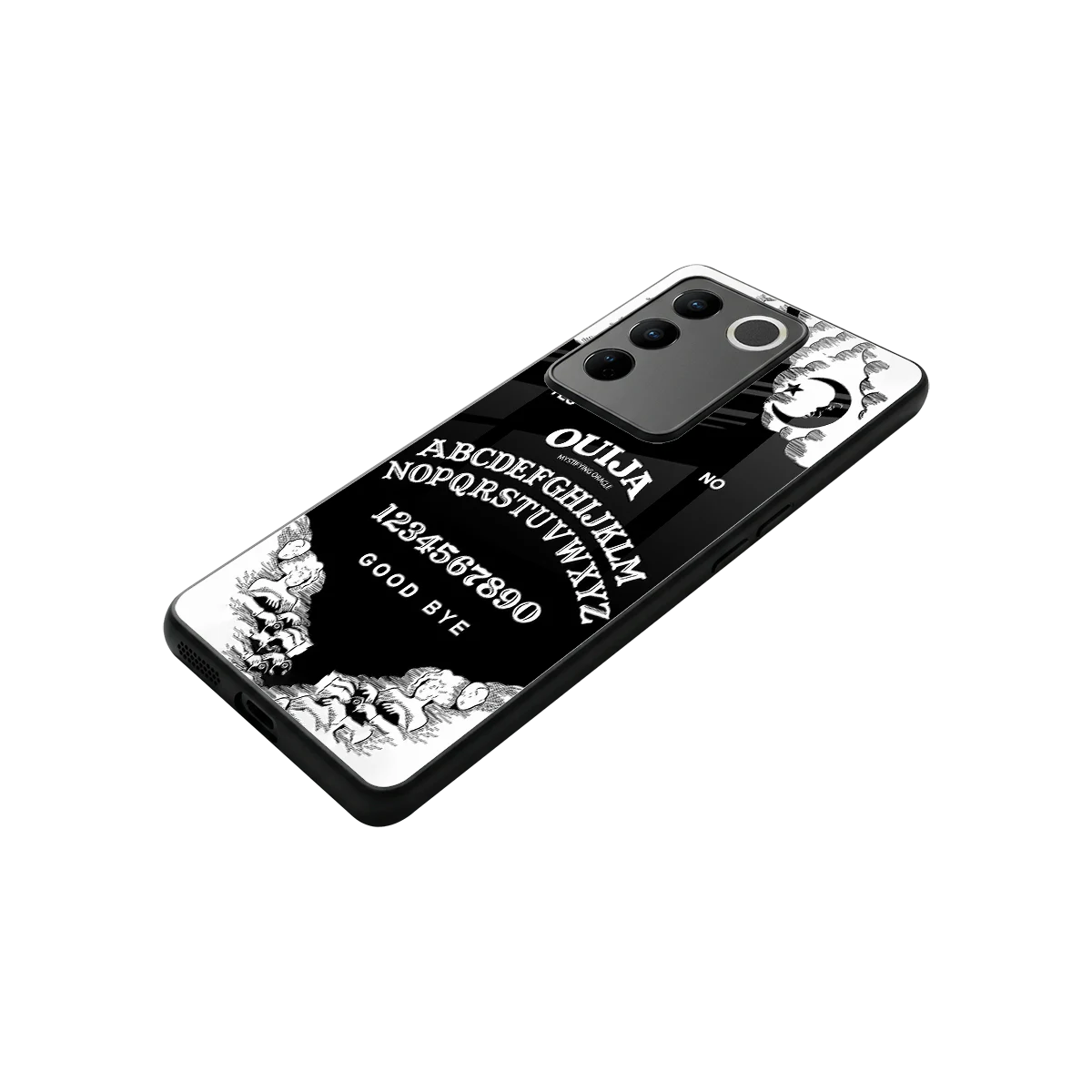Ouija stylish phone case for vivo v27 5g | glossy glass and slim fit