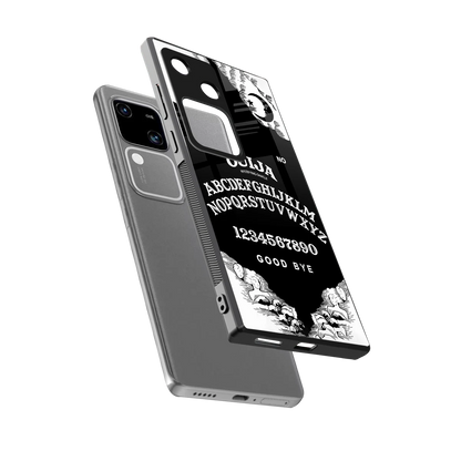 Ouija sleek vivo v30 cover with tempered glass back and TPU edges