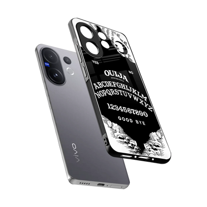 Ouija sleek vivo v60 cover with tempered glass back and TPU edges