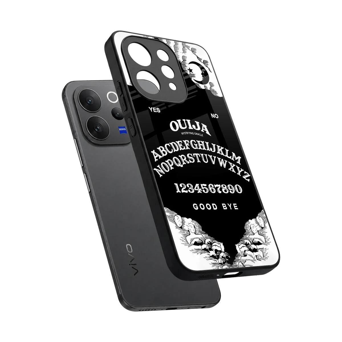 Ouija sleek vivo v70 elite cover with tempered glass back and TPU edges