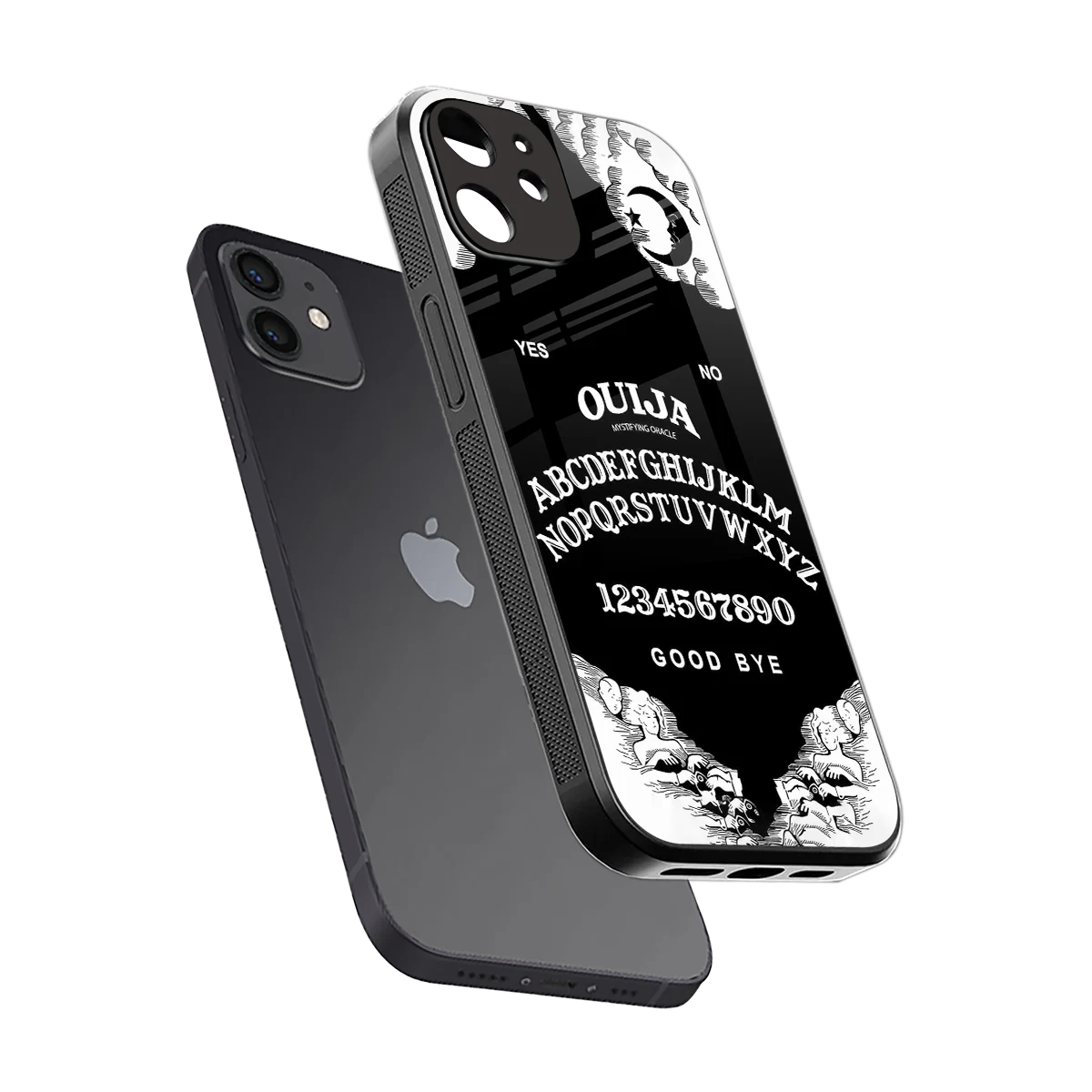 Ouija sleek iphone 12 cover with tempered glass back and TPU edges