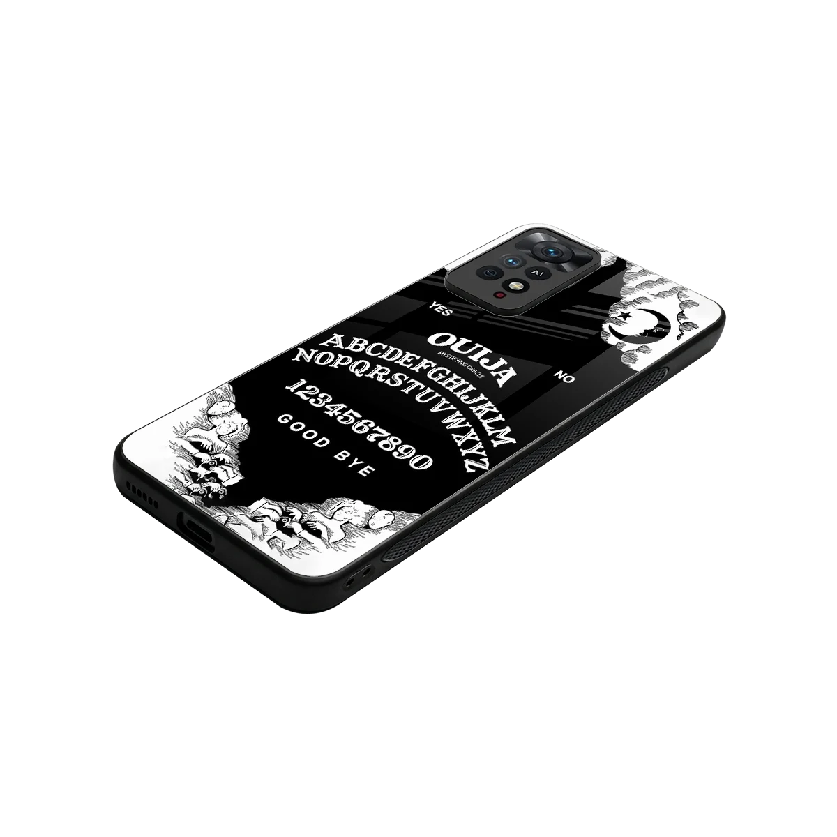 Ouija stylish phone case for redmi note 11 pro | glossy glass and slim fit