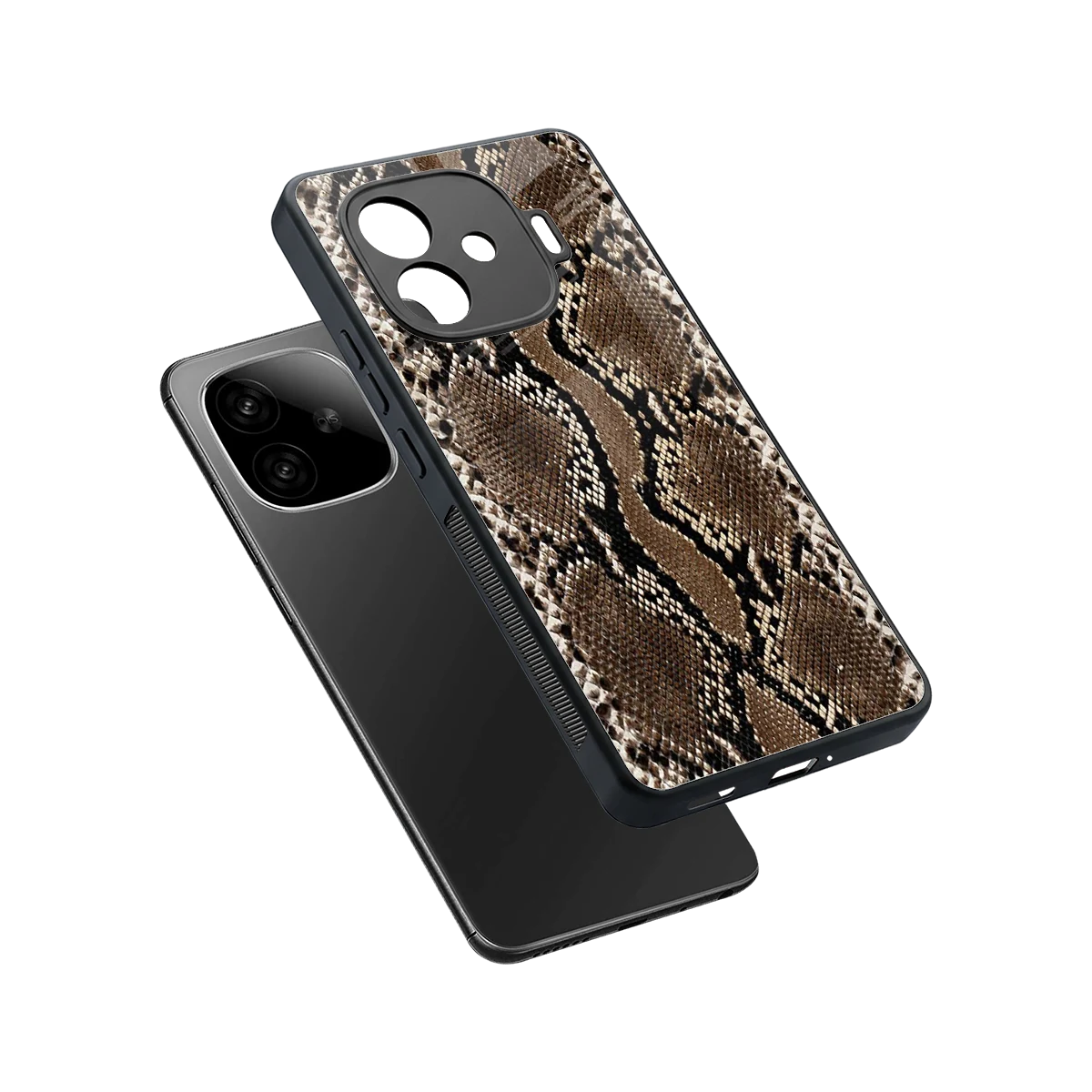 Ouroboros sleek iqoo neo 10r 5g cover with tempered glass back and TPU edges