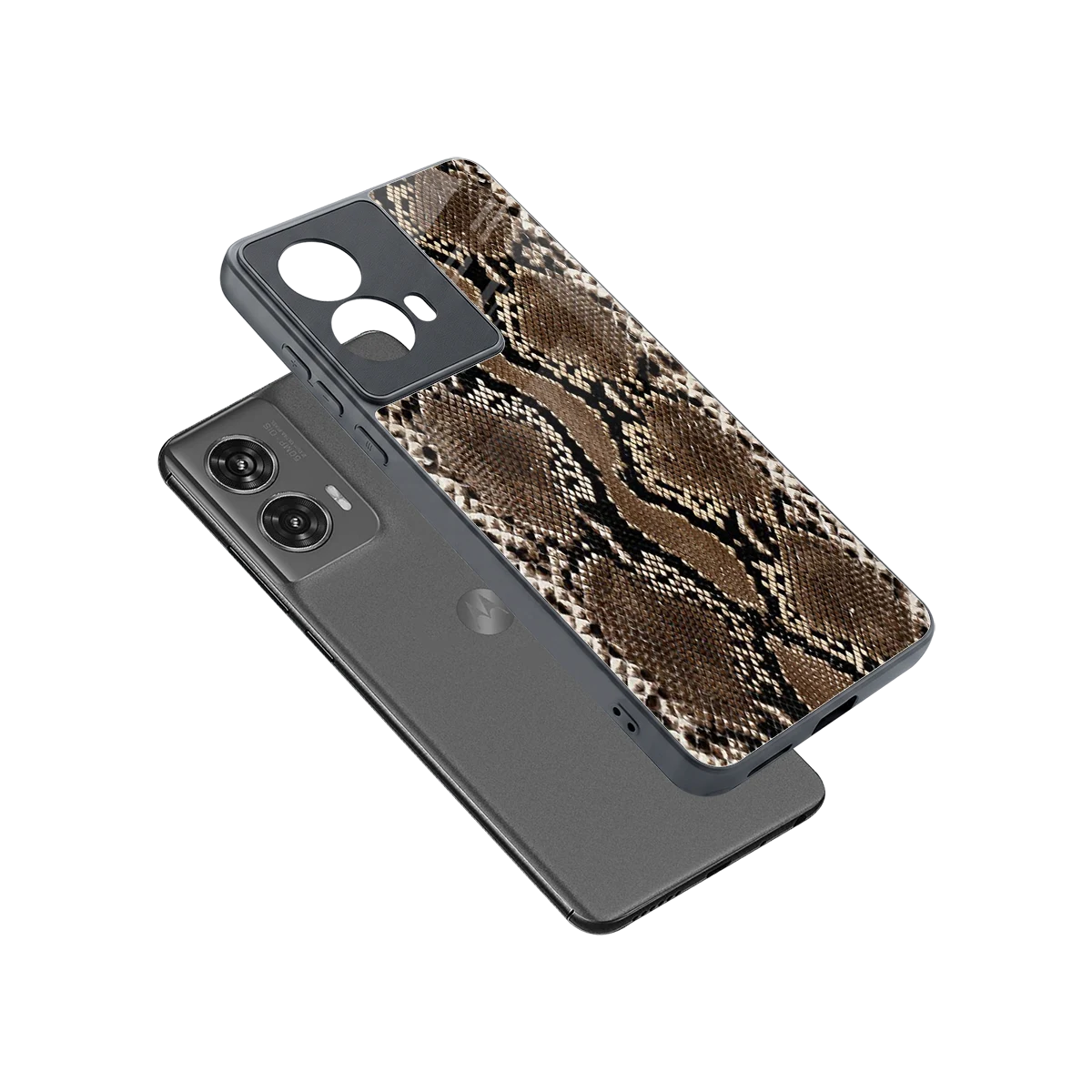 Ouroboros sleek motorola edge 50 fusion cover with tempered glass back and TPU edges