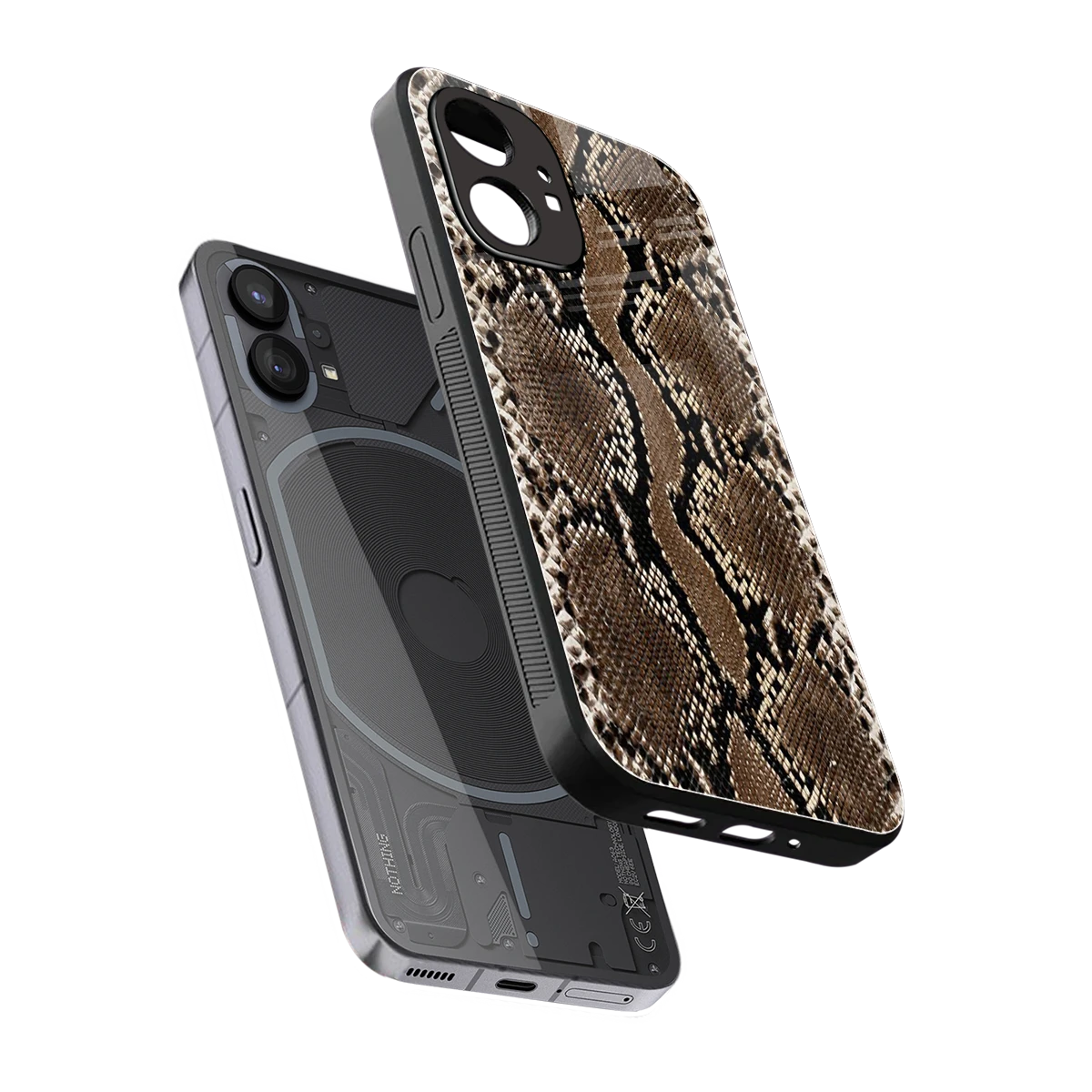 Ouroboros sleek nothing phone 1 cover with tempered glass back and TPU edges