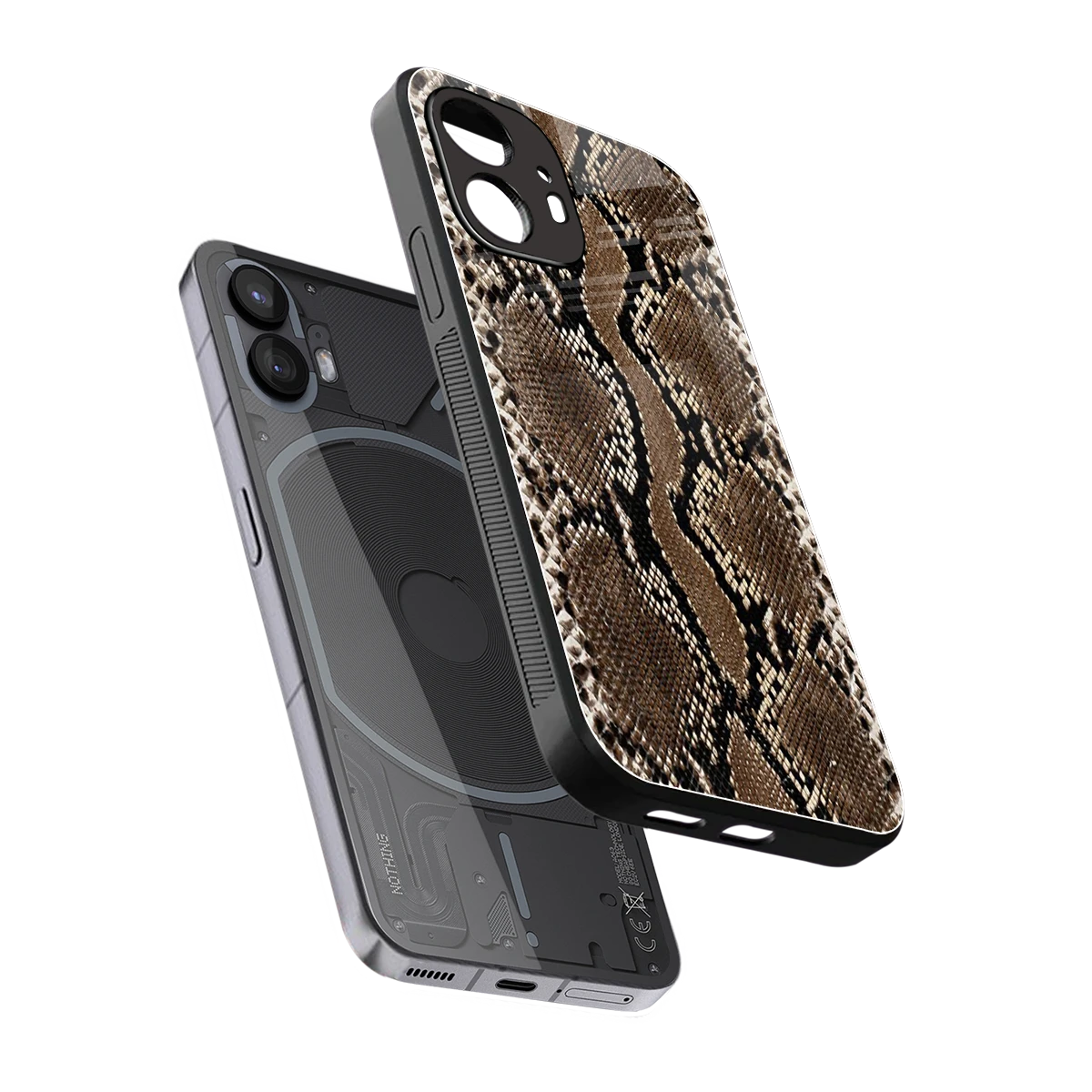 Ouroboros sleek nothing phone 2 cover with tempered glass back and TPU edges