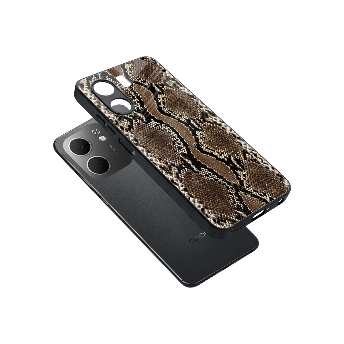 Ouroboros sleek oppo a5x 5g cover with tempered glass back and TPU edges