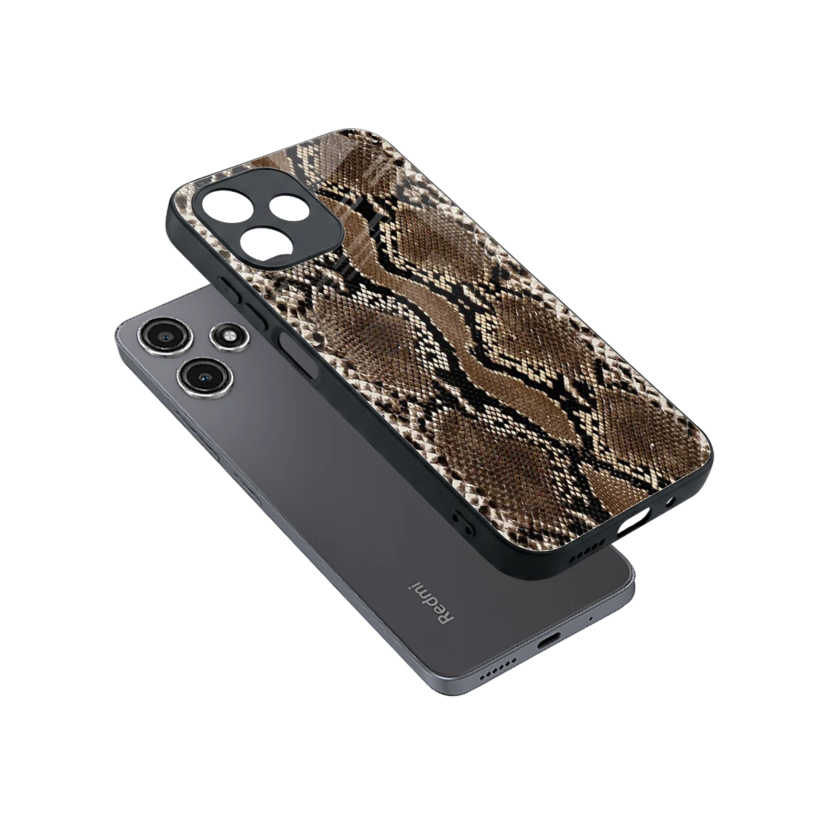 Ouroboros sleek redmi 12 5g cover with tempered glass back and TPU edges