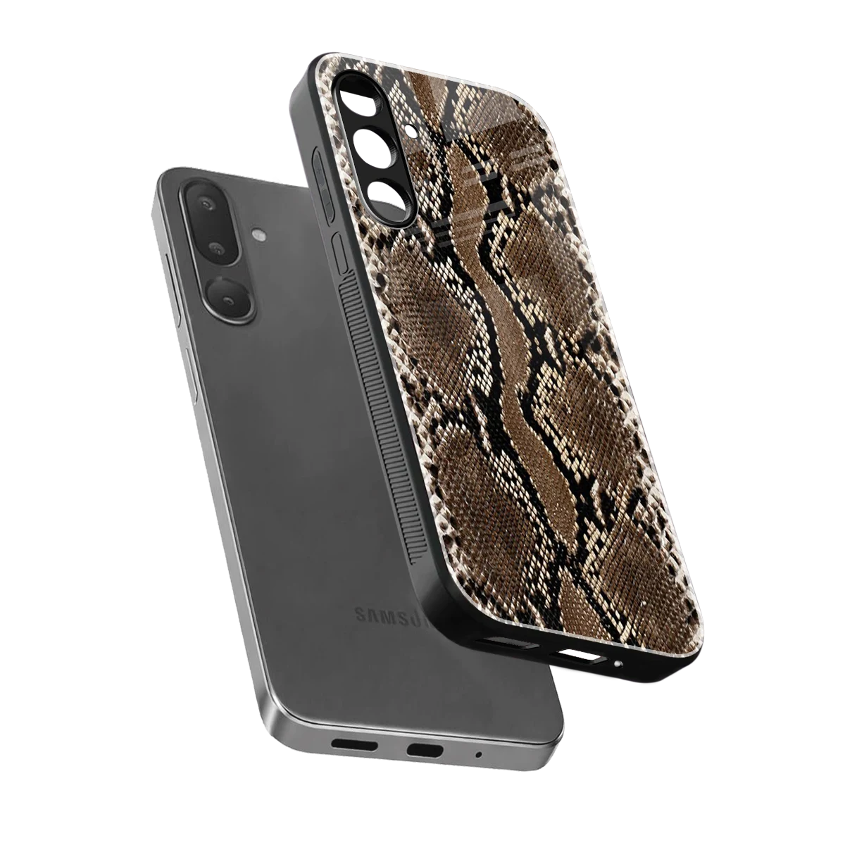 Ouroboros sleek samsung galaxy m36 5g cover with tempered glass back and TPU edges