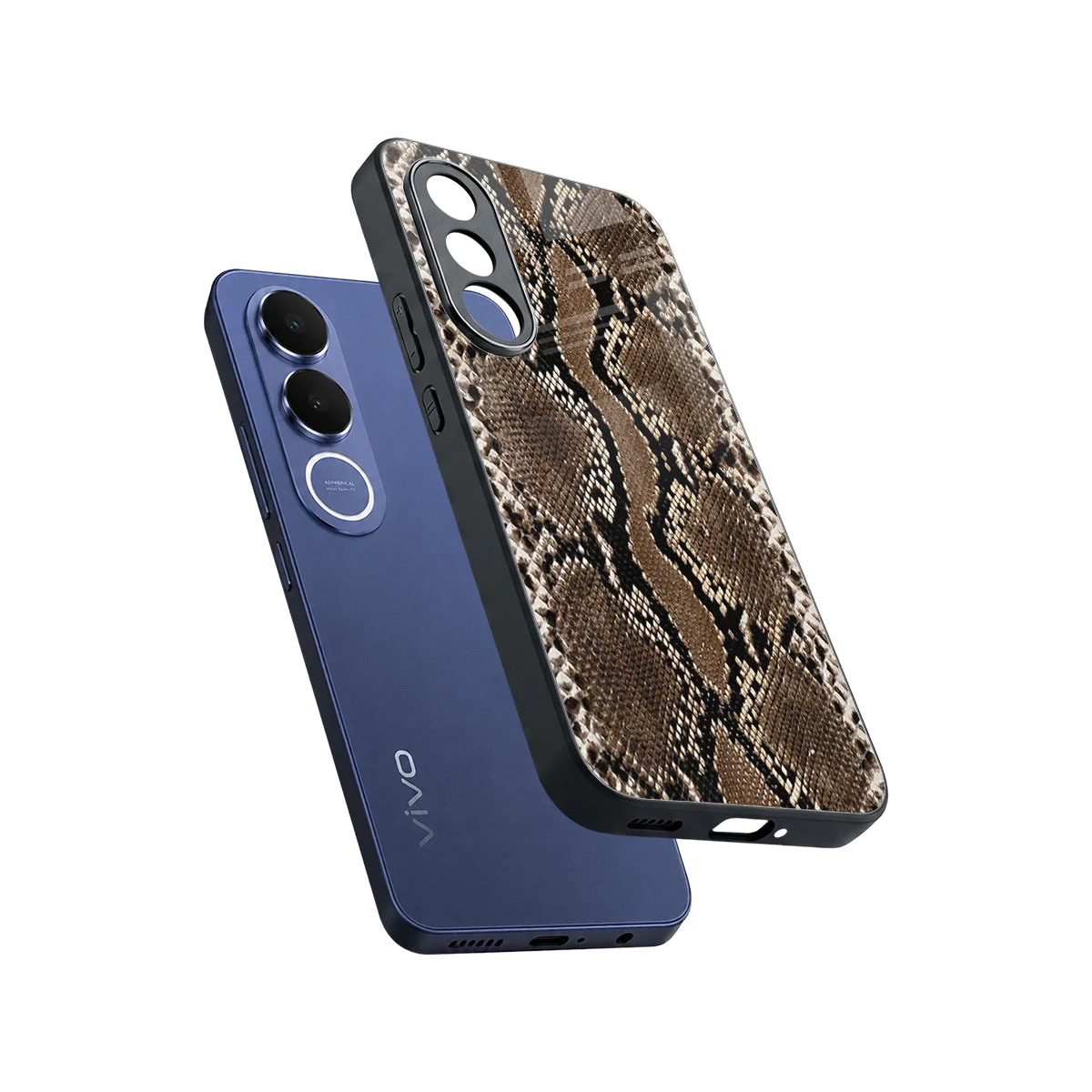 Ouroboros sleek vivo v70 fe cover with tempered glass back and TPU edges