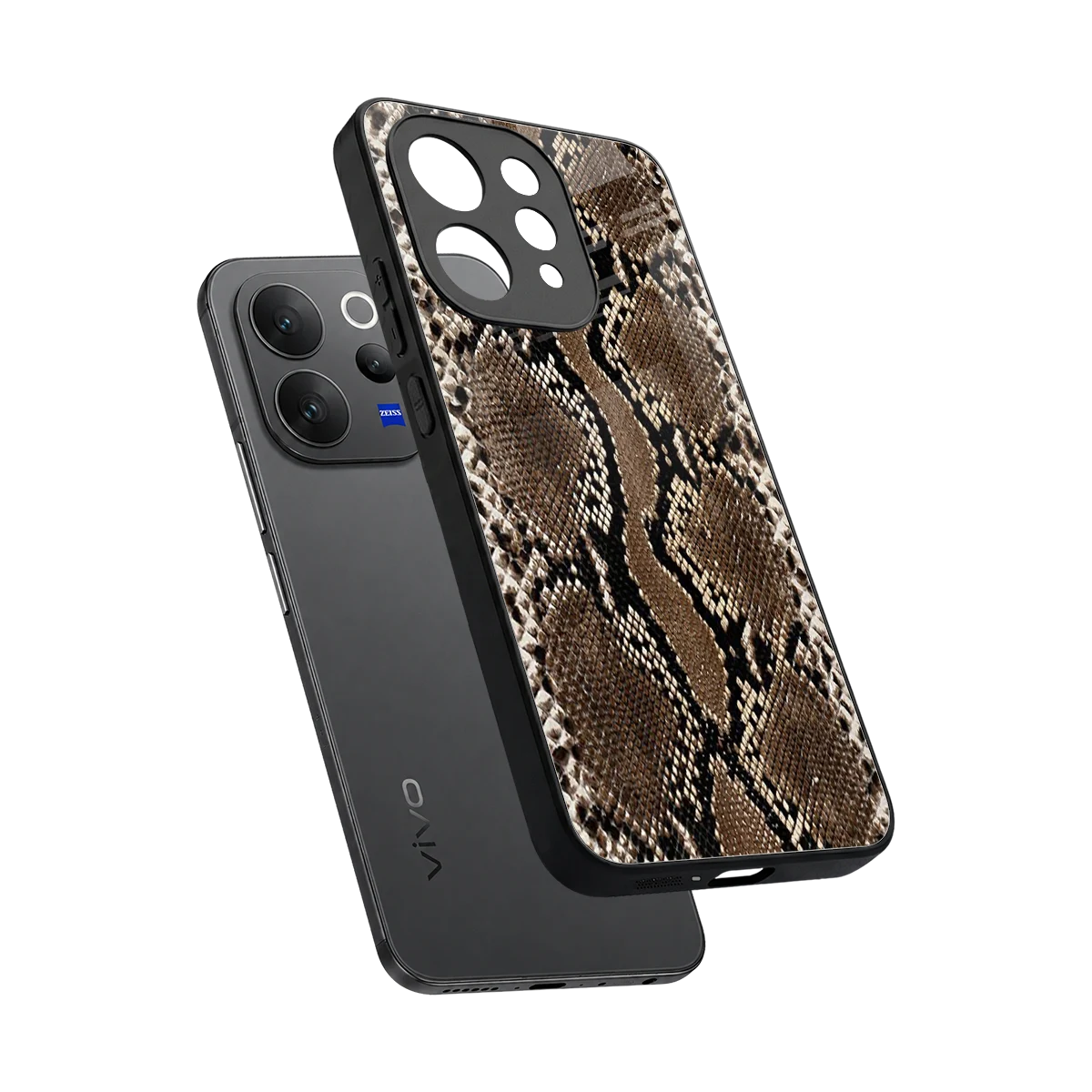 Ouroboros sleek vivo v70 cover with tempered glass back and TPU edges