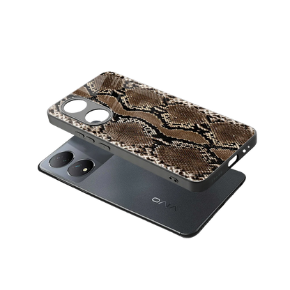 Ouroboros sleek Vivo-y100 cover with tempered glass back and TPU edges