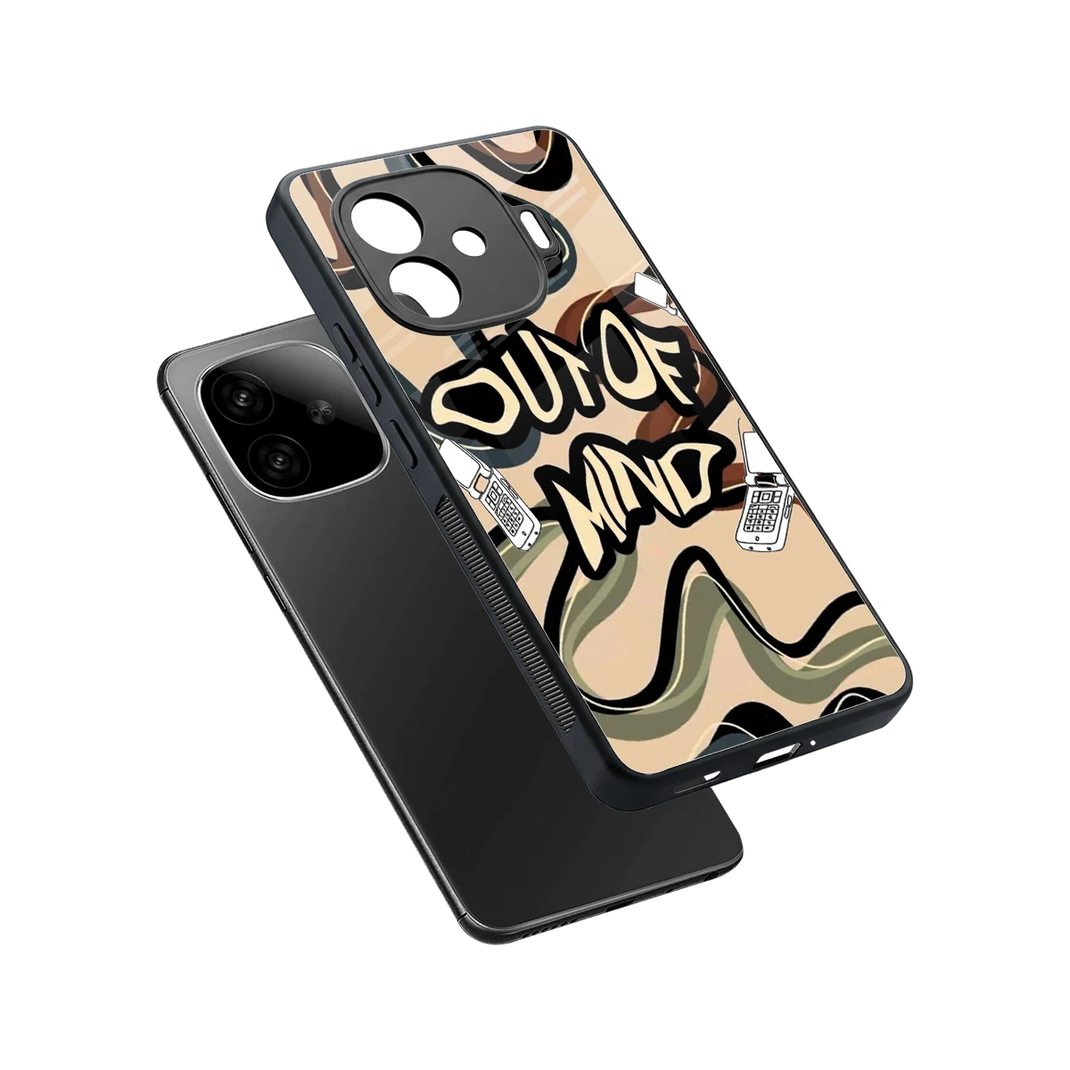 Outta Mind sleek iqoo neo 10r 5g cover with tempered glass back and TPU edges