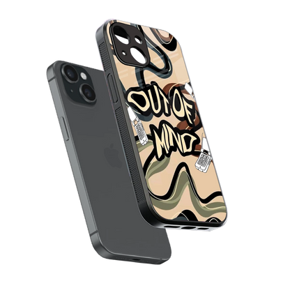Outta Mind sleek iphone 13 cover with tempered glass back and TPU edges